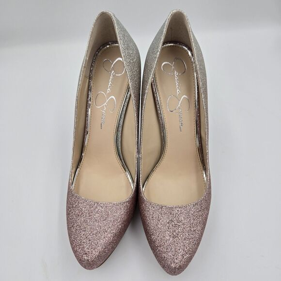Jessica Simpson Parisah 5" Platform Pump Silver Glitter Ombre Women's Size 8.5 M - Picture 6 of 9